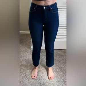 PAIGE Cindy High Waist Crop Straight Leg Jeans (Unplugged)
